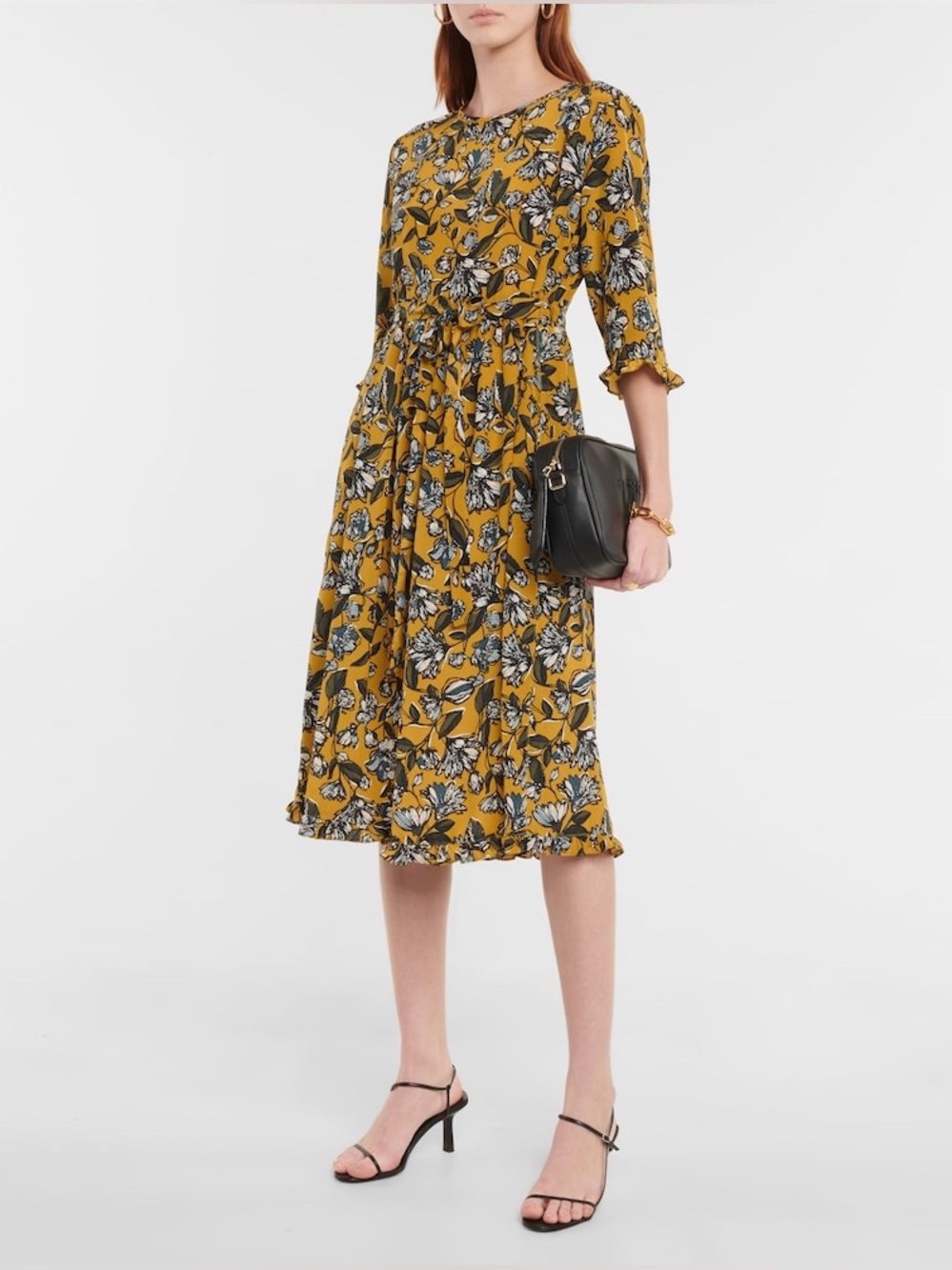 'S Max Mara Evelin Floral Silk Midi Dress
